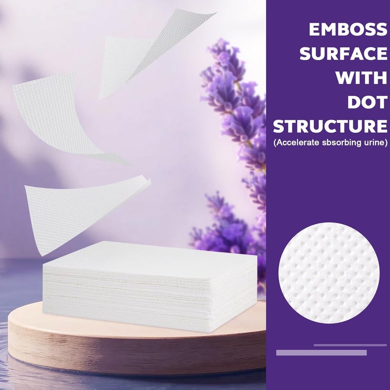 OUMEE 100PCS Lavender Scented Commode Absorbent Pads for Bedside Commode Bucket - Medical Grade Commode Pads with Absorbent Gel, Potty Liner Pads for Adults Seniors Portable Toilet Pad Bedpans - Image 3